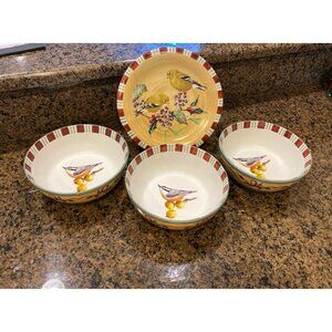 Vintage Lenox Winter Greeting Christimas Holiday Everyday Plate & 3 Bowls